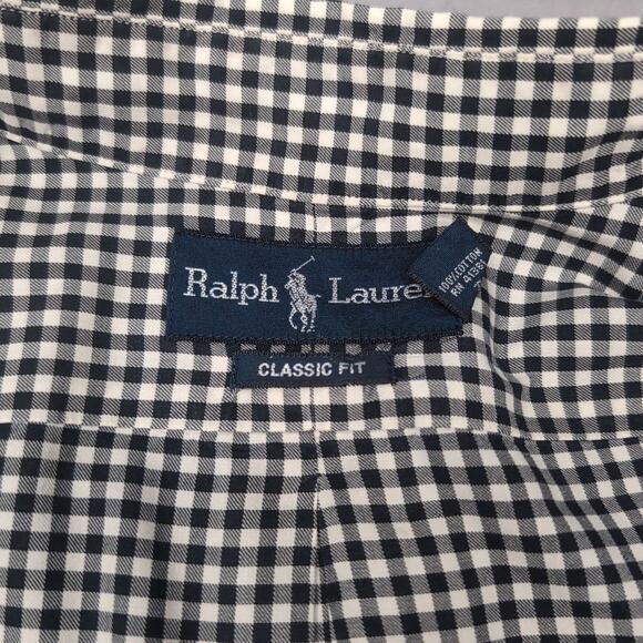 Ralph Lauren Classic Fit Mens 100% Cotton Navy Striped Long Sleeve Button Down - Picture 3 of 6